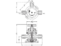 Furon® UPX Valve Manually Actuated, 3-Way Multi Turn-2