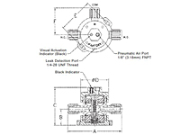 Furon® UPX Diaphragm Valve Pneumatically Actuated, 3-Way-2