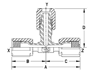 UTRFF I Union Tee Reducer Female Flare I-2