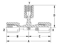 UTRFF III Union Tee Reducer Female Flare III-2