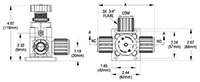 Furon CDV Valve Manual Multi-Turn 3-Way Drawing