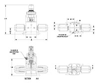 Furon HGVM Valve Manual Toggle Quarter-turn 2-Way Drawing