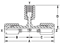 UTRFF II Union Tee Reducer Female Flare II-2